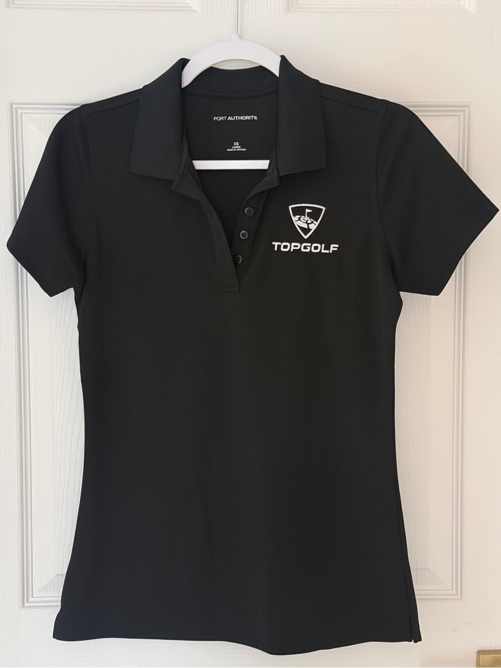 New Women's Topgolf Black Collared Polo, XS